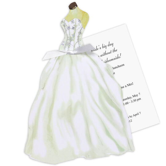 Floral Bride Gown with Die-cut Invitations